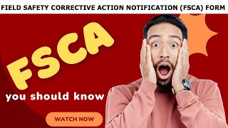 FSCA| Filed Safety Corrective Action Form India CDSCO MDR 2017| How to fill FSCA Forms for Complaint