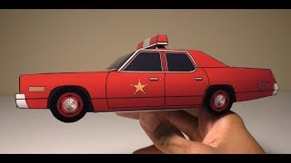 JCARWIL PAPERCRAFT 1975 Dodge Monaco Fire Chief Car