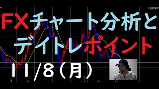 FXチャート分析とデイトレポイント　11/8（月）