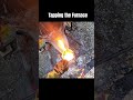 Tapping a small iron melting blast furnace. #iron #castiron #ironcasting #ironpour #castingiron