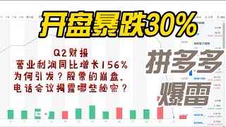 拼多多爆雷：拼多多Q2财报引发股价暴跌30%的背后真相,业绩增长未能满足市场预期，电话会议压垮股价#中国经济 #房地產#中国新闻【中国经济】