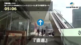 ポートサイド女性総合クリニック ビバリータの徒歩ルート（横浜駅・婦人科）