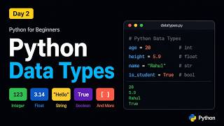 Python Basics: Data Types Made Easy!!