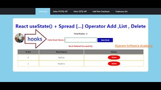 React useState() Hooks , Spread [...] Operator Single Dimensional Array Add , List , Delete