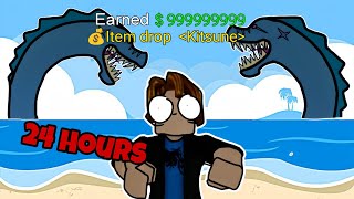 SEA BEAST Hunting For 24 Hours In Blox Fruits (Roblox)