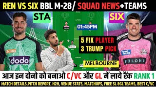 STA vs SIX Dream11 Prediction, Melbourne Stars vs Sydney Sixers Players Stats \u0026 Dream11 Team #bbl