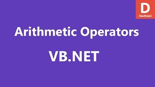VB.Net Arithmetic Operators