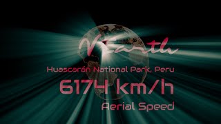 VEarth 3D: Fly Around Huascaran National Park, Peru at Real Over Sound Speed 6174 km/h