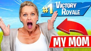 My MOM played Fortnite and WON! (Fortnite Battle Royale)