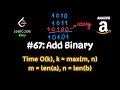Add Binary - Two Pointers - Amazon Interview Question - LeetCode 67