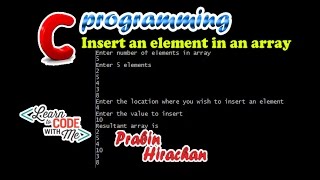 C Programming Tutorial #25, Insert an element in an array