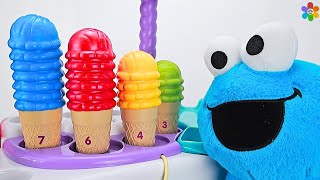 Best Sesame Street Learning Video For Toddlers| Learn to Count with Our Colorful Ice Cream Playset