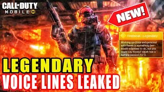 NEW UPCOMING LEGENDARY CHARACTER FIREBREAK : VOICE LINES LEAKED | CALL OF DUTY MOBILE