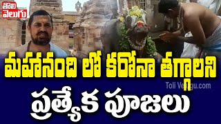 మహానంది లో కరోనా తగ్గాలని ప్రత్యేక పూజలు | Priests Special Pooja In Mahanandi Temple | Tolivelugu TV