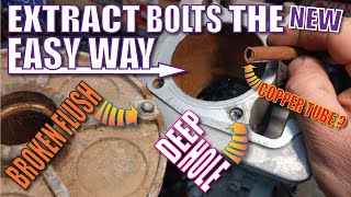 Extract Broken bolts from deep hole NEW easy WAY