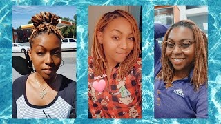 Dying my locs reddish/brownish with blonde highlights