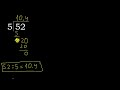 divide 52 by 5 decimal result . division with 1 digit divisors . long division . how to do