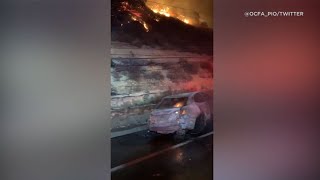 Santiago Canyon Fire sparked by car, burns 7 acres of vegetation near 241 Freeway | ABC7