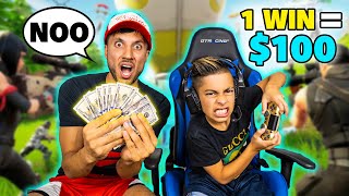 Every VICTORY i Get, I WIN $100! (MY DAD FREAKS OUT) | Royalty Gaming