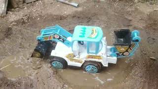 Hand driving muddy toys | fine toys construction vehicles for kids under the mud | jugnu creators