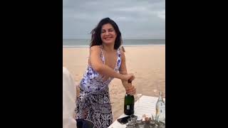 Jacqueline Farnandez In beach#drinks#🍾🍾