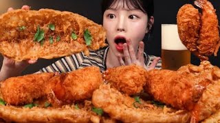 Eat with Boki ASMR deep fried fish n chips Mukbang bites only