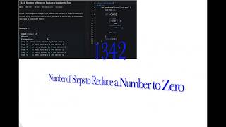 LeetCode 1342. Number of Steps to Reduce a Number to Zero