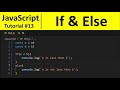 JavaScript Tutorial 13 - If & else Conditional Statements in JavaScript