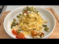 pasta e asparagi. pasta and asparagus Italian food official 2023