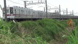 【埼玉県　坂戸市　末広町】【東武鉄道　東上本線】【北坂戸～高坂　越辺川橋梁】東武10030系14438F(急行 小川町行)　通過