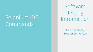 07 - 07 - Selenium IDE Commands [ENG]
