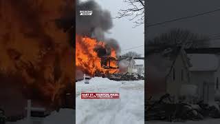 Neighbor's video of house fire after explosion in Taunton