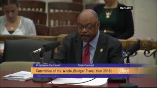 FY2018 Philadelphia City Council Budget Hearing 5-17-2017 Jerry Jordan Testimony