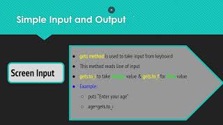 Ruby Input and Output Statement || gets || puts