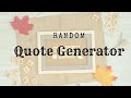 Build A Random Quote Generator in HTML CSS & JavaScript