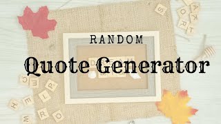 Build A Random Quote Generator in HTML CSS & JavaScript