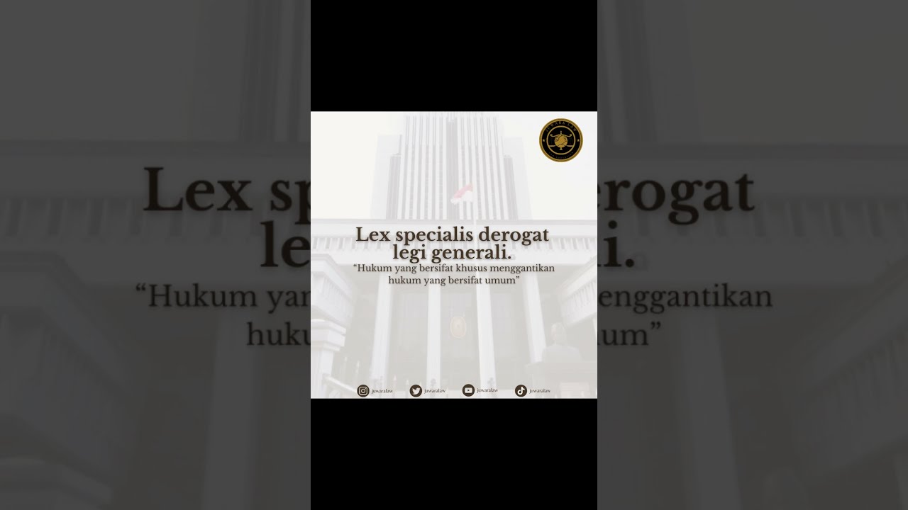 Lex Specialis Derogat Legi Generali - YouTube