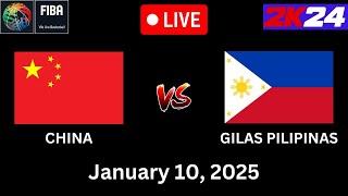 Live Now! China vs Gilas Pilipinas | FIBA Cup 2024 | January 10, 2024 | FIBA2K24 Cpu vs Cpu