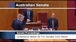 Senate Proceedings - Condolence Motion for the Death of Former Senator Colin Mason