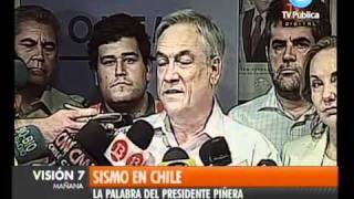 Visión Siete: Piñera, sobre el sismo en Chile