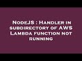NodeJS : Handler in subdirectory of AWS Lambda function not running