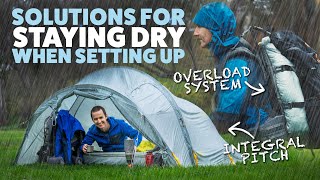 How to Set up a Tent in the Rain | Helsport Lofoten Superlight | Integral Pitch Tunnel Tent Benefits