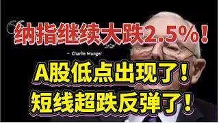 纳指继续大跌2.5%！A股低点出现，短线超跌反弹了！重大发现！A股指数运行的一个超级规律！（2022/1/26股市预测）【中文字幕】