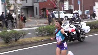 全国女子駅伝4区の様子（2022年1月16日、京都市左京区今出川通白川西入）