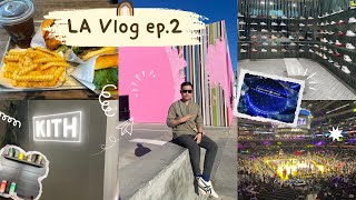 Vlog【加州｜洛杉磯旅遊ep.2】藍瓶咖啡、潮牌KITH朝聖、吃爆Shake Shack! 農夫市場、LA推薦咖啡店、粉紅網美牆、比佛利山莊、人生第一次看NBA！洛杉磯湖人隊比賽！LAL!!