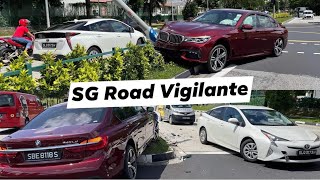9may2022 west coast road #SBE8118S bmw 740 fail to confirm  & took out the red light signal