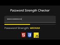 Build a Simple Password Strength Checker with HTML, CSS and JavaScript | Beginners Project