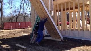 Installing a SIP wall at the Potwine Passive House