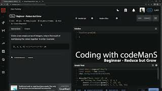 Codewars 8 kyu Beginner - Reduce but Grow Javascript