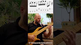 #100daysofpracticeBASS рифф и упражнение по слэпу на хаммеры и мёртвые ноты квинтолями!